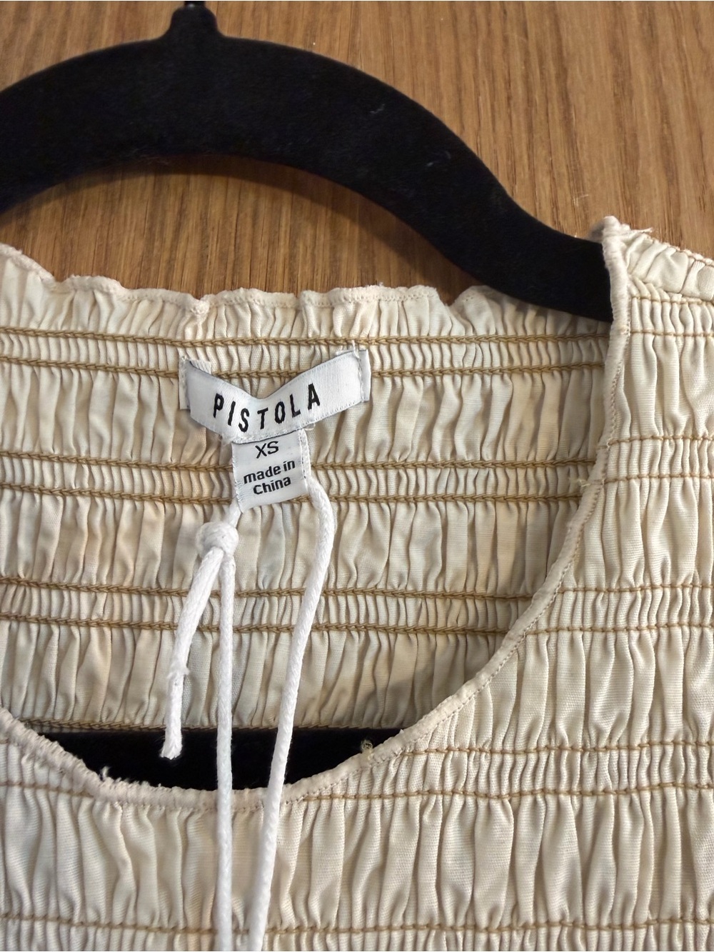 NWT Pistola Gladys Smocked Bodice Dress (XS) oyster shell - Picture 6 of 7